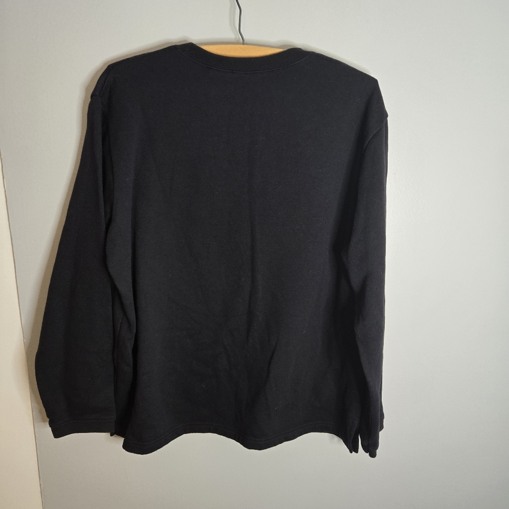 Basic Editions Black Pumpkin Patch Halloween Swea… - image 4